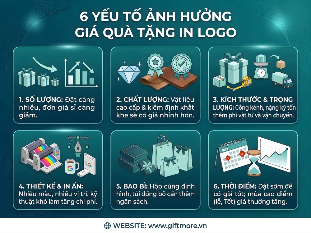6 yếu tố ảnh hưởng giá quà tặng in logo