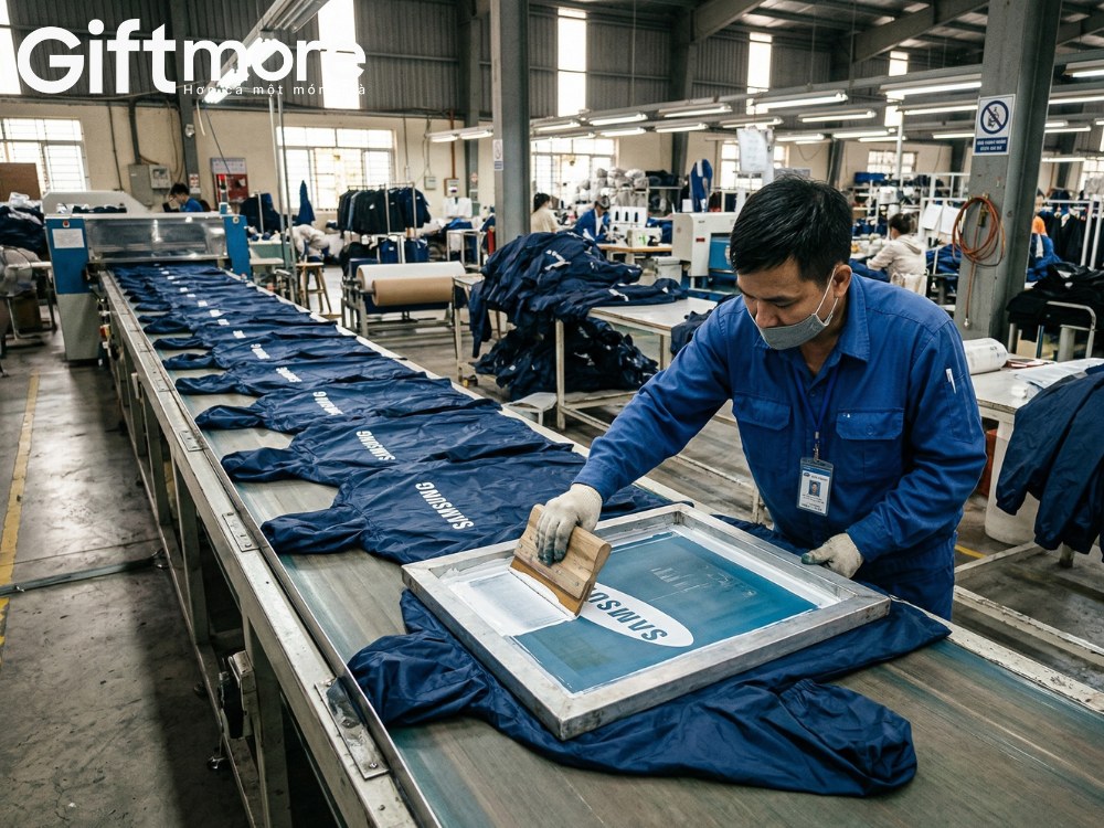 In lụa logo lên quà tặng