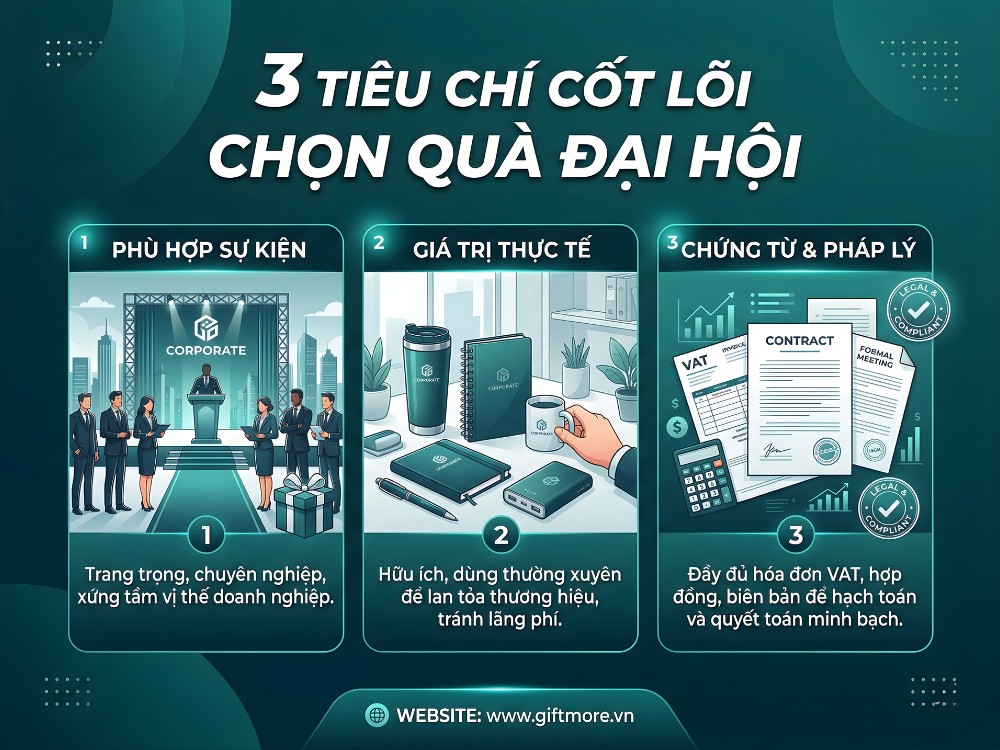 3 tiêu chí cốt lõi khi lựa chọn quà tặng đại hội