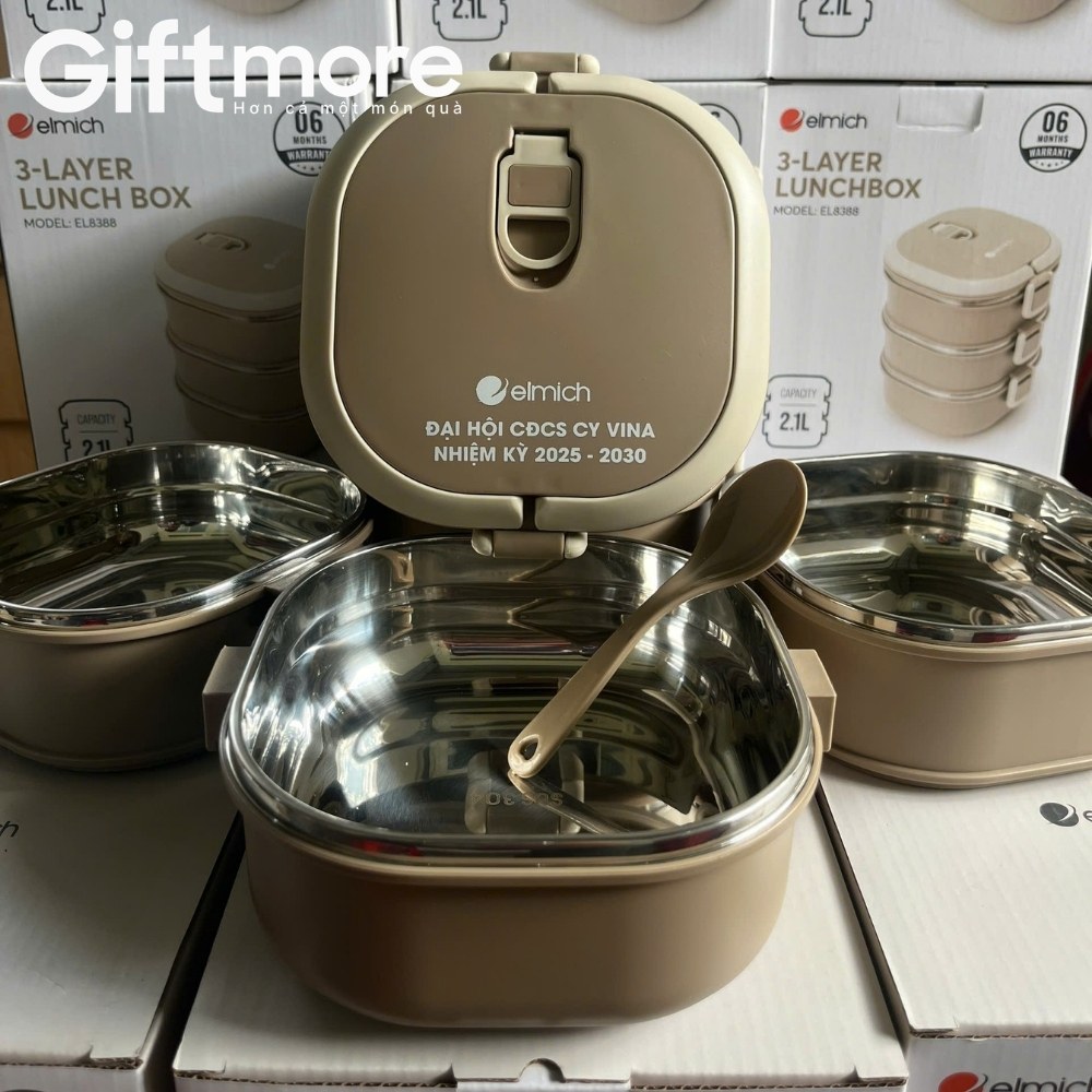 Bộ hộp đựng cơm quà tặng in logo