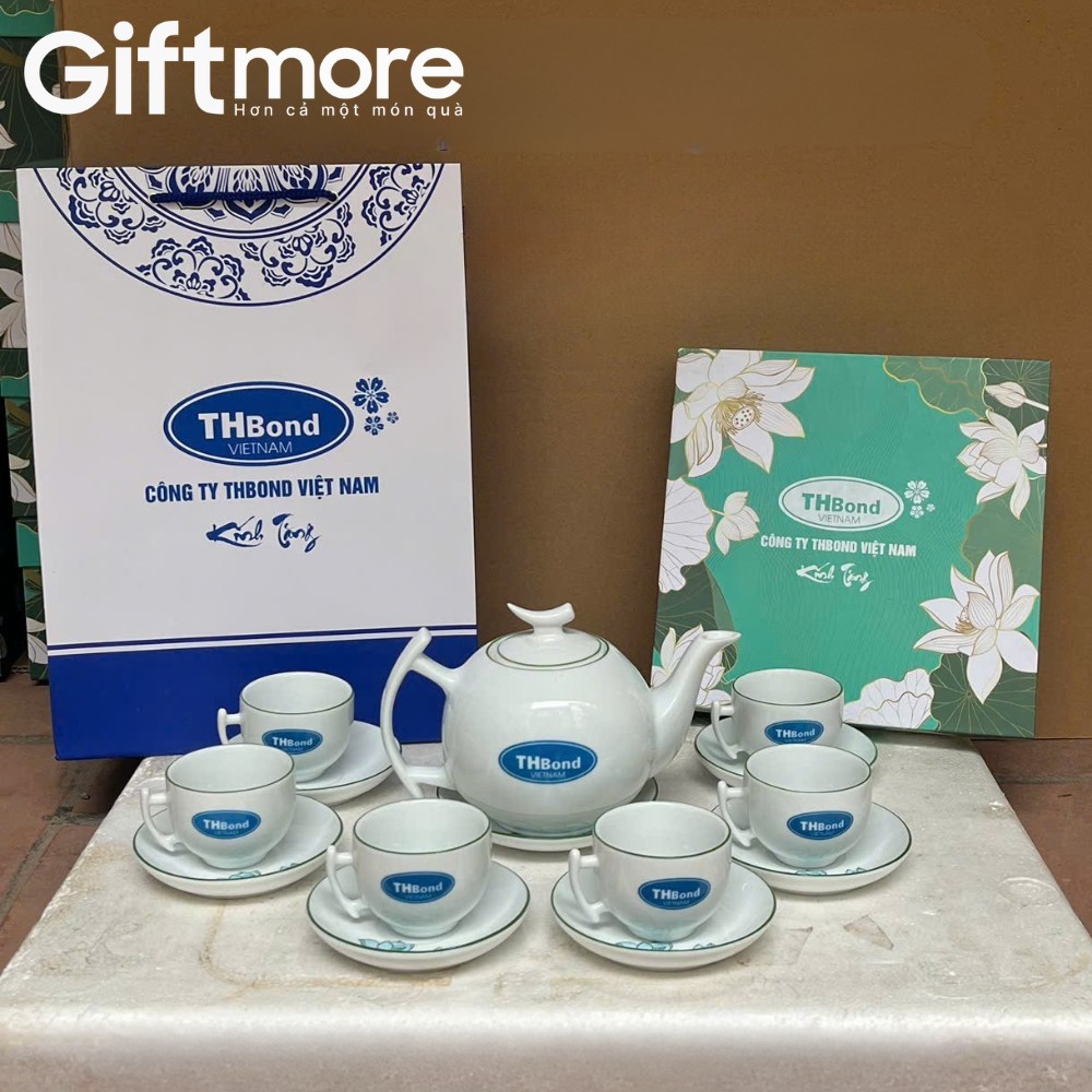 Ấm chén quà tặng in logo