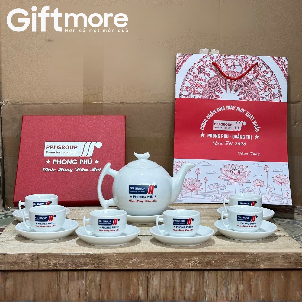 Ấm chén quà tặng in logo