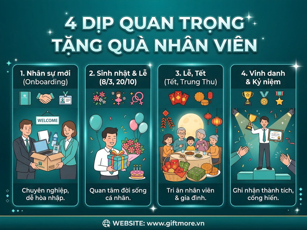 4 dịp tặng quà nhân viên trong năm