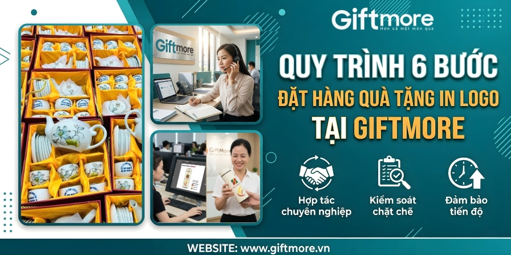 Quy trình đặt hàng quà tặng in logo tại GiftMore