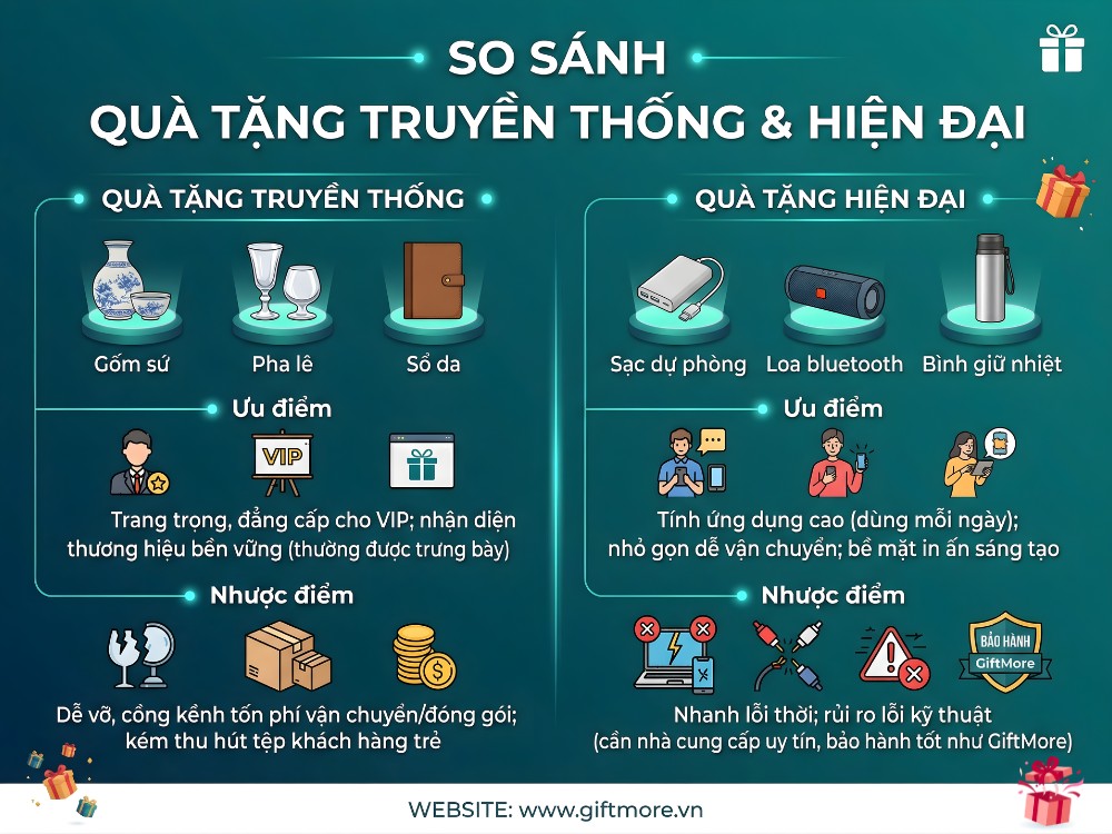 Ưu nhược điểm quà tặng truyền thống và hiện đại