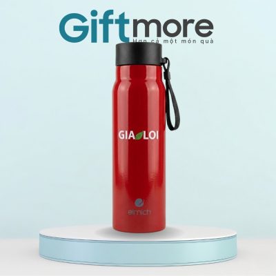 Bình giữ nhiệt quà tặng in logo thương hiệu Elmich 520ml màu đỏ GM-BGN02