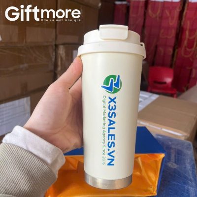 Alternative view of Ly giữ nhiệt quà tặng in logo inox 304 màu trắng kem 500ml GM-LGN02