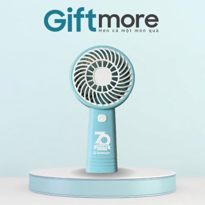 Quạt điện cầm tay quà tặng in logo màu xanh dương GM-QĐCT05