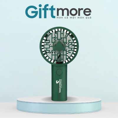 Quạt điện cầm tay quà tặng in logo màu xanh lá GM-QĐCT01