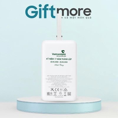 Sạc dự phòng quà tặng in logo thương hiệu Anker màu trắng 10000mAh GM-SDP01
