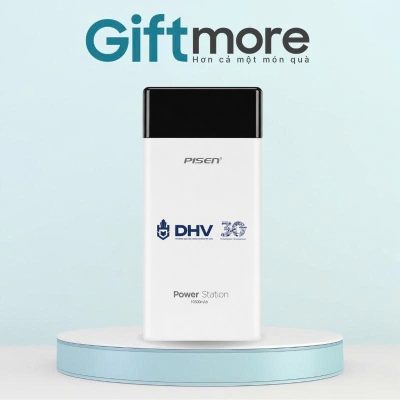 Sạc dự phòng quà tặng in logo thương hiệu Pisen màu trắng 10500mAh GM-SDP05