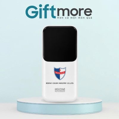 Sạc dự phòng quà tặng in logo thương hiệu Wekome màu trắng 10000mAh GM-SDP03