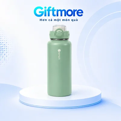Bình giữ nhiệt Elmich EL8394 940ml xanh pastel in logo – xem bình xanh pastel trên nền giftmore