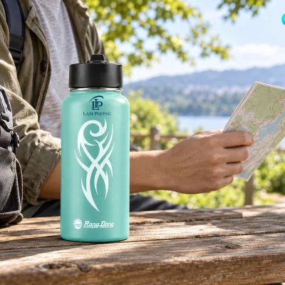 Bình giữ nhiệt Rạng Đông RD-BGN095ST1 950ml in logo – hình dung bình trong chuyến đi ngoài trời