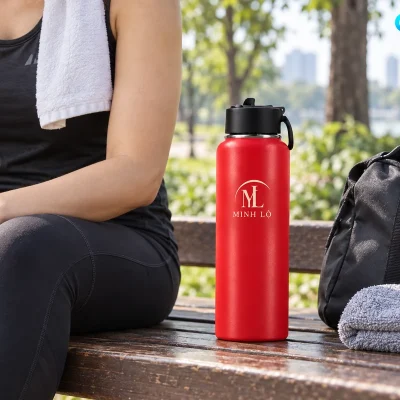 Bình giữ nhiệt Rạng Đông RD-BGN12ST1 1200ml in logo – hình dung mang nước khi vận động ngoài trời
