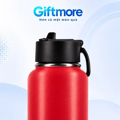 Bình giữ nhiệt Rạng Đông RD-BGN12ST1 1200ml in logo – đối chiếu nắp và quai của bản trơn