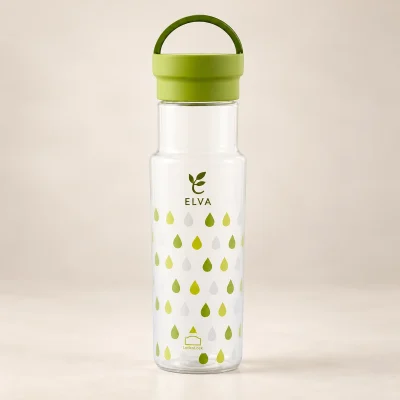 Demo ELVA màu olive trên vùng thân trống phía trên họa tiết giọt xanh