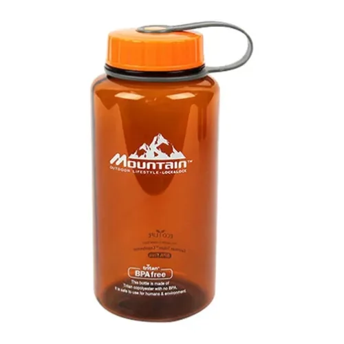 Ảnh gốc bình Mountain màu cam, nắp có gân và vòng nối màu xám