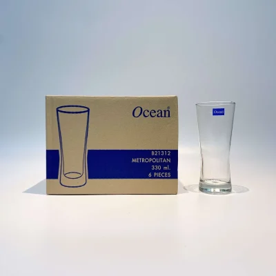 Ảnh gốc ly Ocean cạnh hộp B21312 Metropolitan ghi 330 ml và 6 pieces