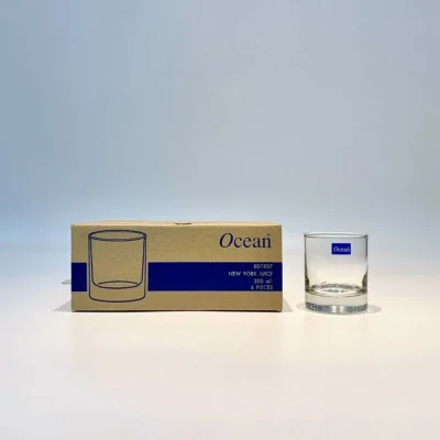 Ảnh gốc hộp Ocean B07807 New York Juice 205 ml 6 pieces và một ly