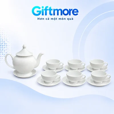 Bộ trà trắng Chóp 1.1L – nhận diện đúng mẫu