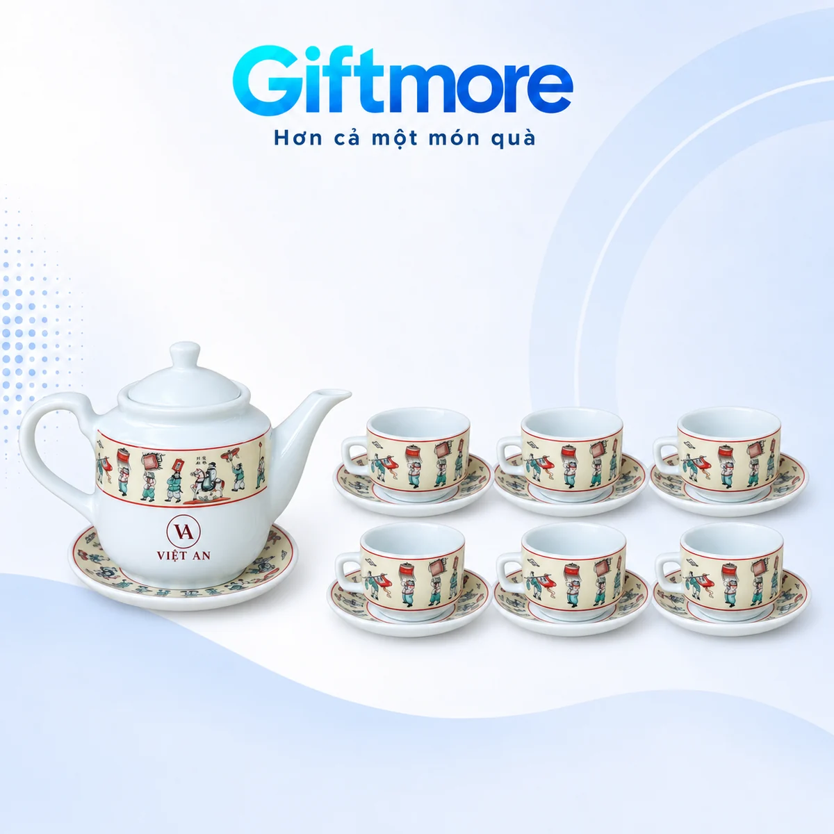 Bộ trà vuông thẳng Vinh Quy Bái Tổ 550ml – hình dung vị trí và tỷ lệ nhận diện
