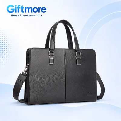 Cặp FADODA FCD315 đen, hai quai vòm và đường may giữa mặt trước trên nền GiftMore