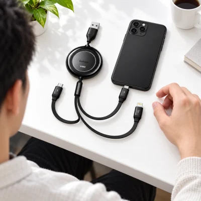Mô phỏng chọn nhánh cáp Baseus VISO ở bàn làm việc