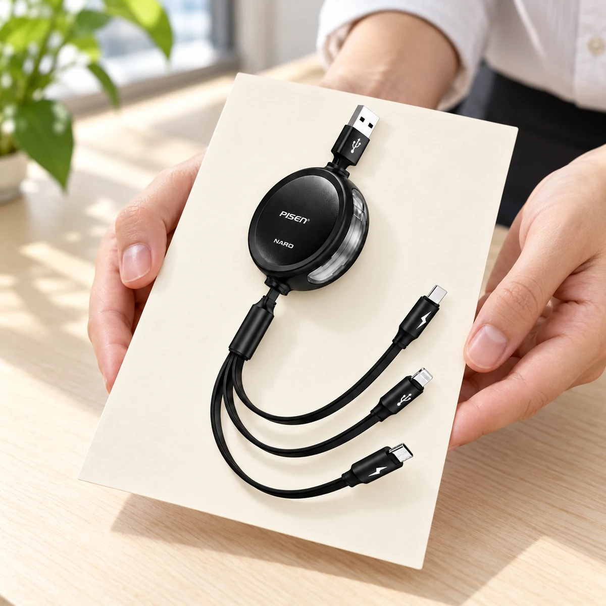 Mô phỏng trình bày cáp PISEN NARO trên thẻ giấy