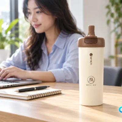 Mô phỏng cốc Elmich EL1658 có demo MOC AN cạnh người làm việc tại nhà