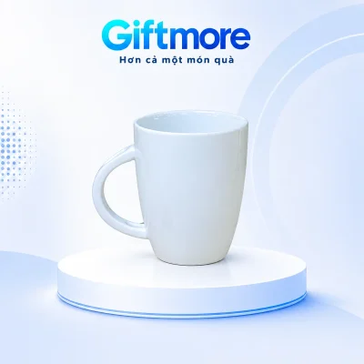 Cốc quai thìa trắng 400ml in logo – xem cốc trắng cơ bản 400ml