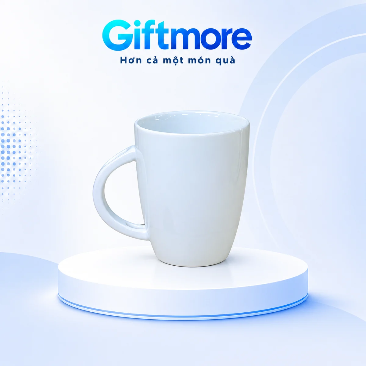 Cốc quai thìa trắng 400ml in logo – xem cốc trắng cơ bản 400ml