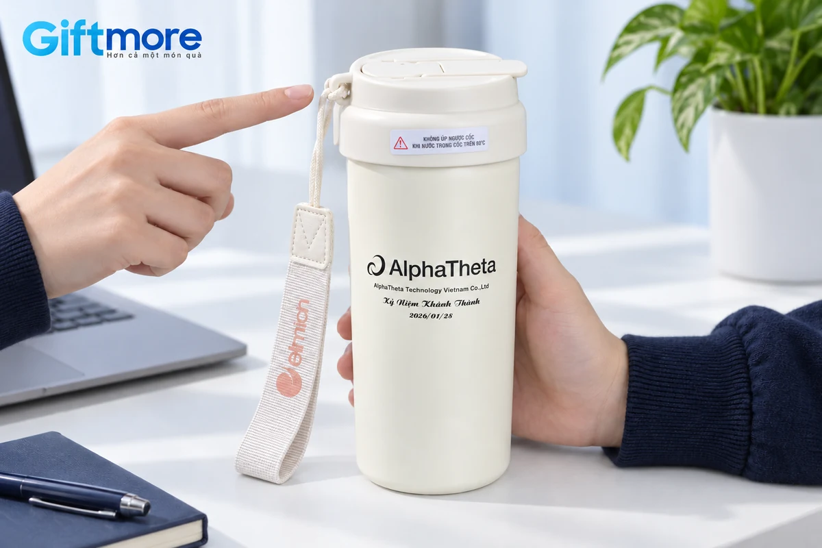 Mẫu AlphaTheta GM-LGN03 trong cảnh xem quan hệ quai trên nắp và cửa uống