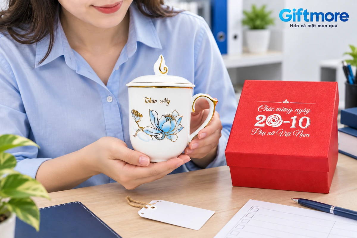 Người giữ ly có tên bên hộp đỏ, thẻ trống và bảng kiểm