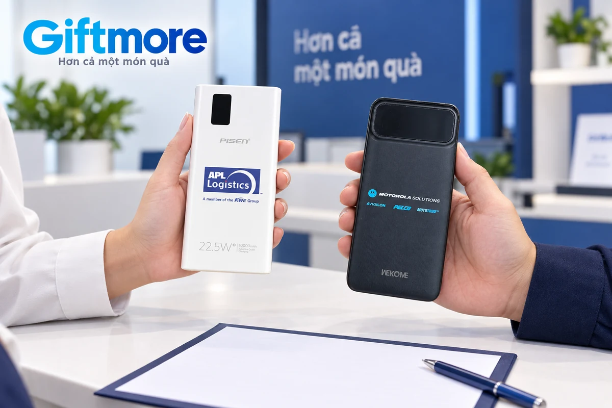 Cảnh dựng đối chiếu hai sạc Pisen trắng và Wekome đen trên bàn