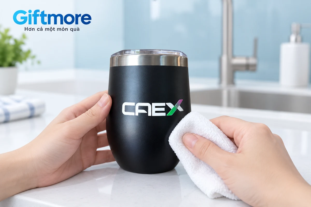 Ly CAEX thật trong cảnh chăm mặt ngoài bằng khăn mềm