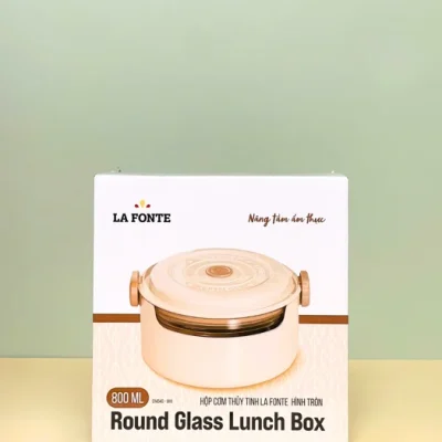 Ảnh gốc hộp giấy La Fonte ghi 800 ml và Round Glass Lunch Box