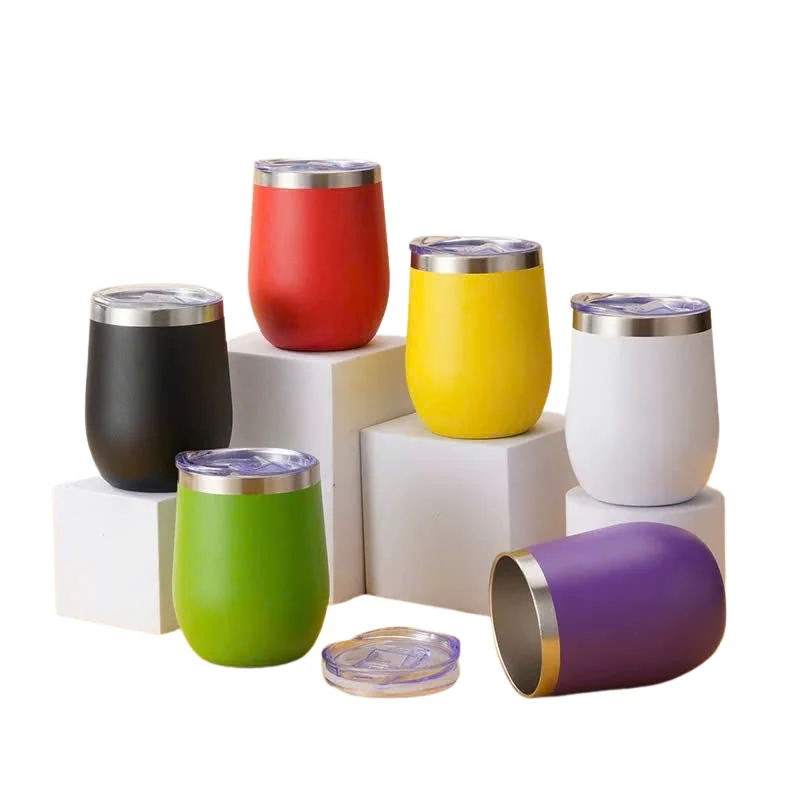Catalogue các màu ly dáng trứng, mẫu xanh nằm phía trước bên trái