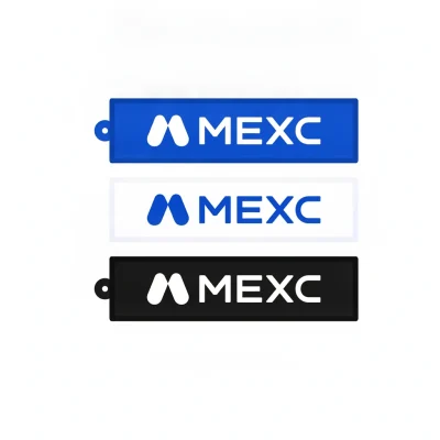 Ba phương án màu móc khóa cao su chữ nhật MEXC trong ảnh danh mục