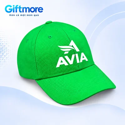 Demo AVIA trắng ở mặt trước mũ lưỡi trai xanh