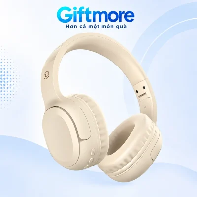 Tai nghe chụp tai USAMS YG23 be trên nền GiftMore