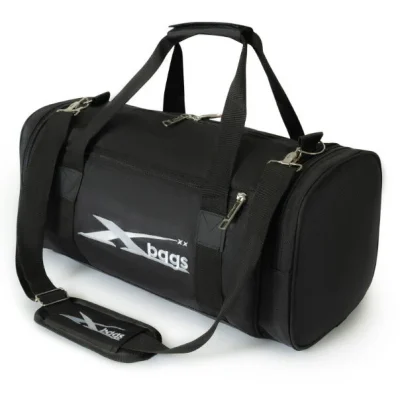 Tư liệu túi du lịch đen với túi trước và dấu Xbags