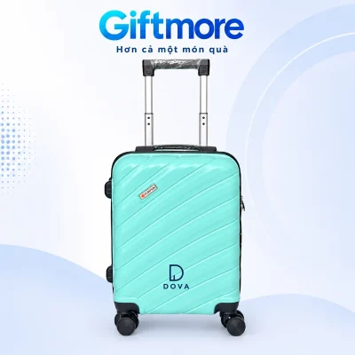 Demo DOVA xanh đậm đặt phía dưới mặt sóng chéo vali mẫu 01 xanh ngọc
