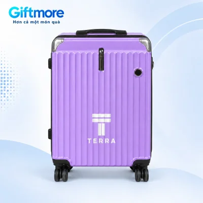 Demo TERRA màu trắng trên mặt sóng dọc vali mẫu 14 màu tím