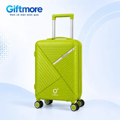 Demo ORO trắng ở vùng sóng ngang phía dưới vali mẫu 08 xanh lá